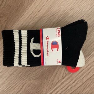Champion Kids' Black and White Crew Socks - 3 Pack